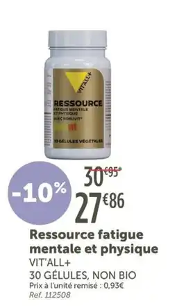 L'Eau Vive VIT'ALL+ Ressource fatigue mentale et physique offre