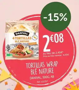 L'Eau Vive Danival tortillas wrap blé nature offre