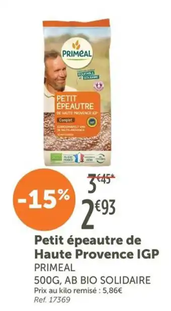 PRIMEAL Petit épeautre de Haute Provence IGP