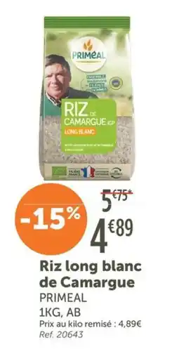 L'Eau Vive PRIMEAL Riz long blanc de Camargue offre