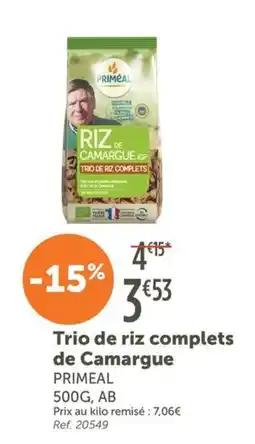 L'Eau Vive PRIMEAL Trio de riz complets de Camargue offre