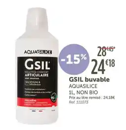 L'Eau Vive AQUASILICE GSIL offre