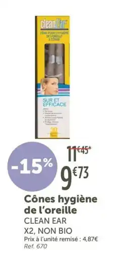 L'Eau Vive CLEAN EAR Cônes hygiène de l'oreille offre
