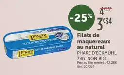 L'Eau Vive Phare d'Eckmühl Filets de maquereaux blancs offre