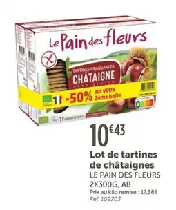 L'Eau Vive Le Pain des fleurs Tartines craquantes châtaigne offre