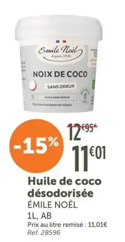 L'Eau Vive ÉMILE NOËL Huile de coco désodorisée offre