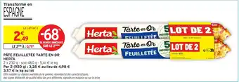 Herta Pâte feuilletée tarte en or
