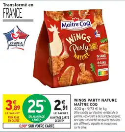 Intermarché Express Maître Coq Wings Party Nature offre