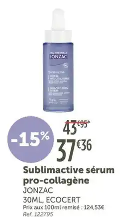L'Eau Vive JONZAC Sublimactive sérum pro-collagène offre
