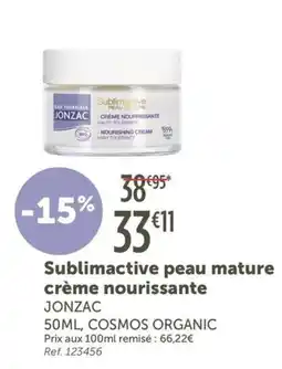 L'Eau Vive JONZAC Sublimactive peau mature crème nourrissante offre
