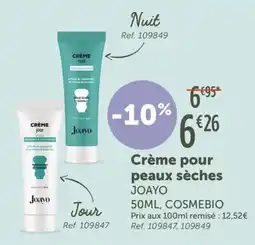 L'Eau Vive JOAYO Crème pour peaux sèches offre