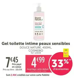 L'Eau Vive Douce Nature Gel toilette intime peaux sensibles offre