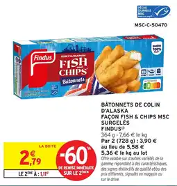 Intermarché Express Findus Bâtonnets de colin d'Alaska offre