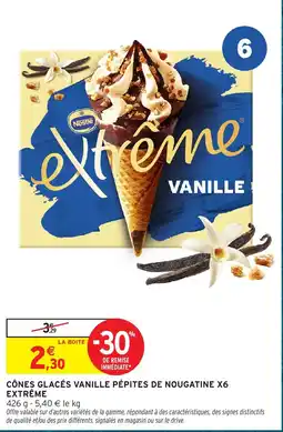 Intermarché Express Nestlé CÔNES GLACÉS VANILLE PÉPITES DE NOUGATINE offre