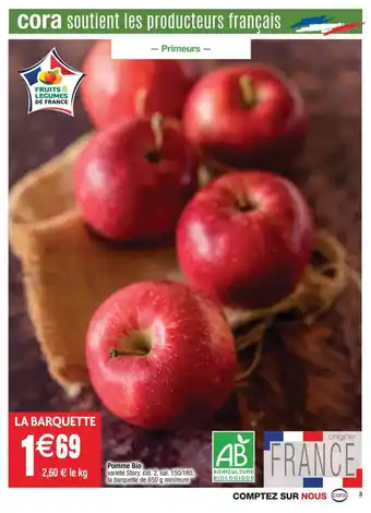 Cora x Carrefour Pomme Bio offre
