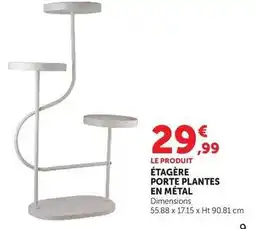 Hyper U Étagère porte plantes en métal offre