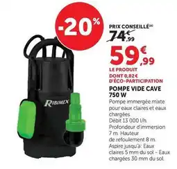 Hyper U Ribimex - pompe vide cave 750 w offre