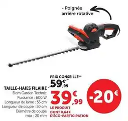Hyper U Technic - taille-haie filaire offre