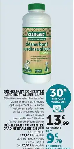 Super U U - désherbant concentré jardins et allées 2.5 l offre