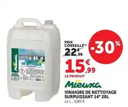 Super U Mieuxa - vinaigre de nettoyage surpuissant 14° 20l offre