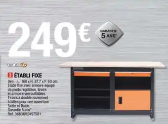 Brico Dépôt Établi fixe offre