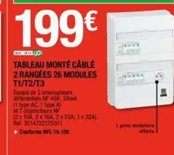 Brico Dépôt Tableau monte câble 2 rangées 26 modules offre