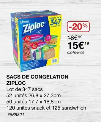 Costco Sacs De Congélation Ziploc offre