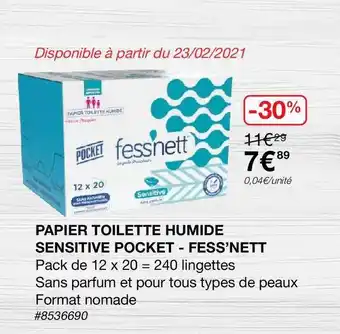 Papier Toilette Humide Sensitive Pocket - Fess'nett