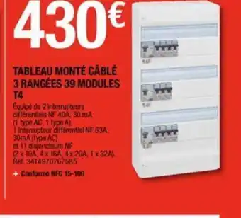 Brico Dépôt Tableau monte câble 3 rangées 39 module offre