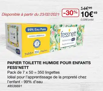 Costco Papier Toilette Humide Pour Enfants Fess'nett offre