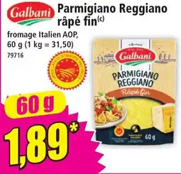 Norma Galbani Parmigiano Reggiano râpé fin offre