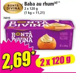 Norma BONTÀ DIVINA Baba au rhum offre