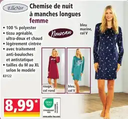 Norma ElléNor Chemise de nuit à manches longues femme offre