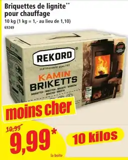 Norma REKORD Briquettes de lignite offre