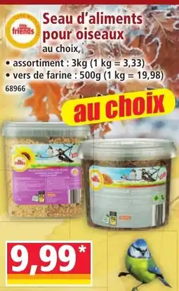 Norma little friends Seau d'aliments pour oiseaux offre