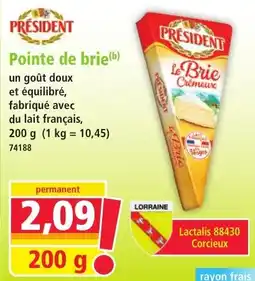 Norma PRÉSIDENT Pointe de brie offre