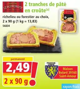 Norma LE BISTRONOMIE 2 tranches de pâté en croûte offre