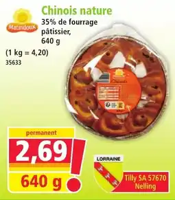 Norma Matindoux Chinois nature offre