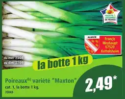 Norma Poireaux variété "Maxton" offre