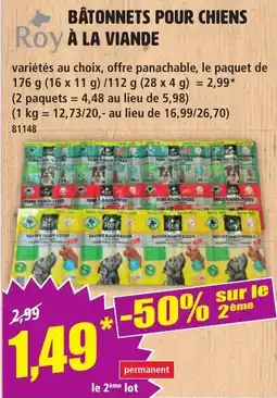Norma Roy Bâtonnets pour chiens à la viande offre