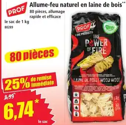 Norma PROF Allume-feu naturel en laine de bois offre