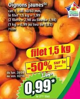 Norma Fruits Légumes de France Oignons jaunes offre