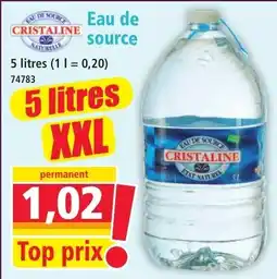 Norma CRISTALINE Eau de source offre