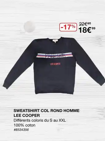 Costco Sweatshirt Col Rond Homme Lee Cooper offre