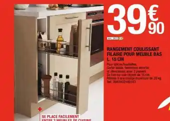 Brico Dépôt Rangement coulissant filaire pour muble bas offre