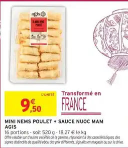 Intermarché AGIS MINI NEMS POULET offre