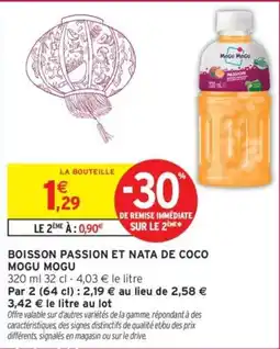 Intermarché MOGU MOGU BOISSON PASSION ET NATA DE COCO offre