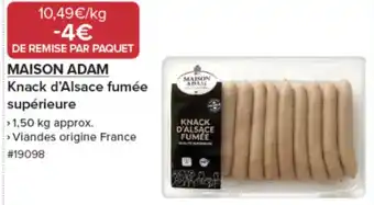 MAISON ADAM Knack d'Alsace fumée supérieure
