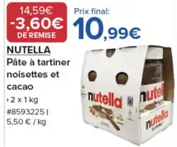 Costco Nutella Pâte à tartiner noisettes et cacao offre
