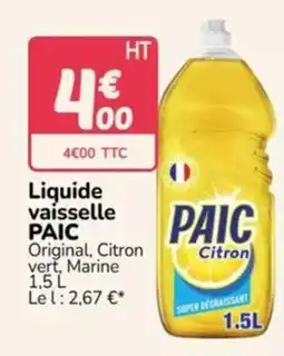 Promocash PAIC Liquide vaisselle offre